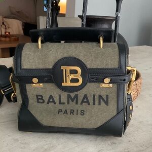 Balmain Black and Olive Crossbody Bag